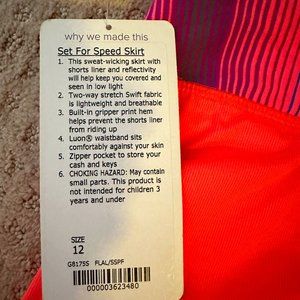 Ivivva Girls Tennis Skirt: size 12 kids